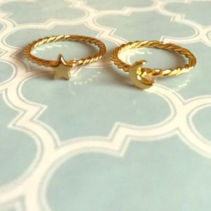 Erica Anenberg Stackable Star and Moon Rings